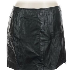 Leith Black Mini Leather Skirt